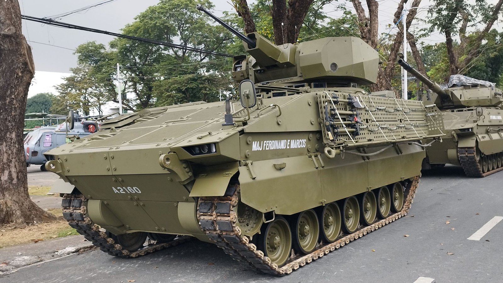 ASCOD II Sabrah command vehicle with unmanned turret. 21 December 2023, 13:06 local camera time. coordinates on file page 14.611767, 121.062442. turret designation is disputed in sources (UT25 vs UT-30); caption identifies only the visible command vehicle.