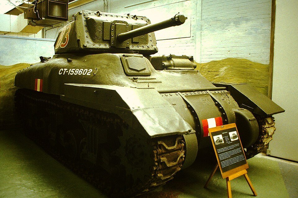 Canadian Cruiser Tank Mk.I Ram Mk.II with 6-pounder at the Bovington Tank Museum, Dorset, March 1998.