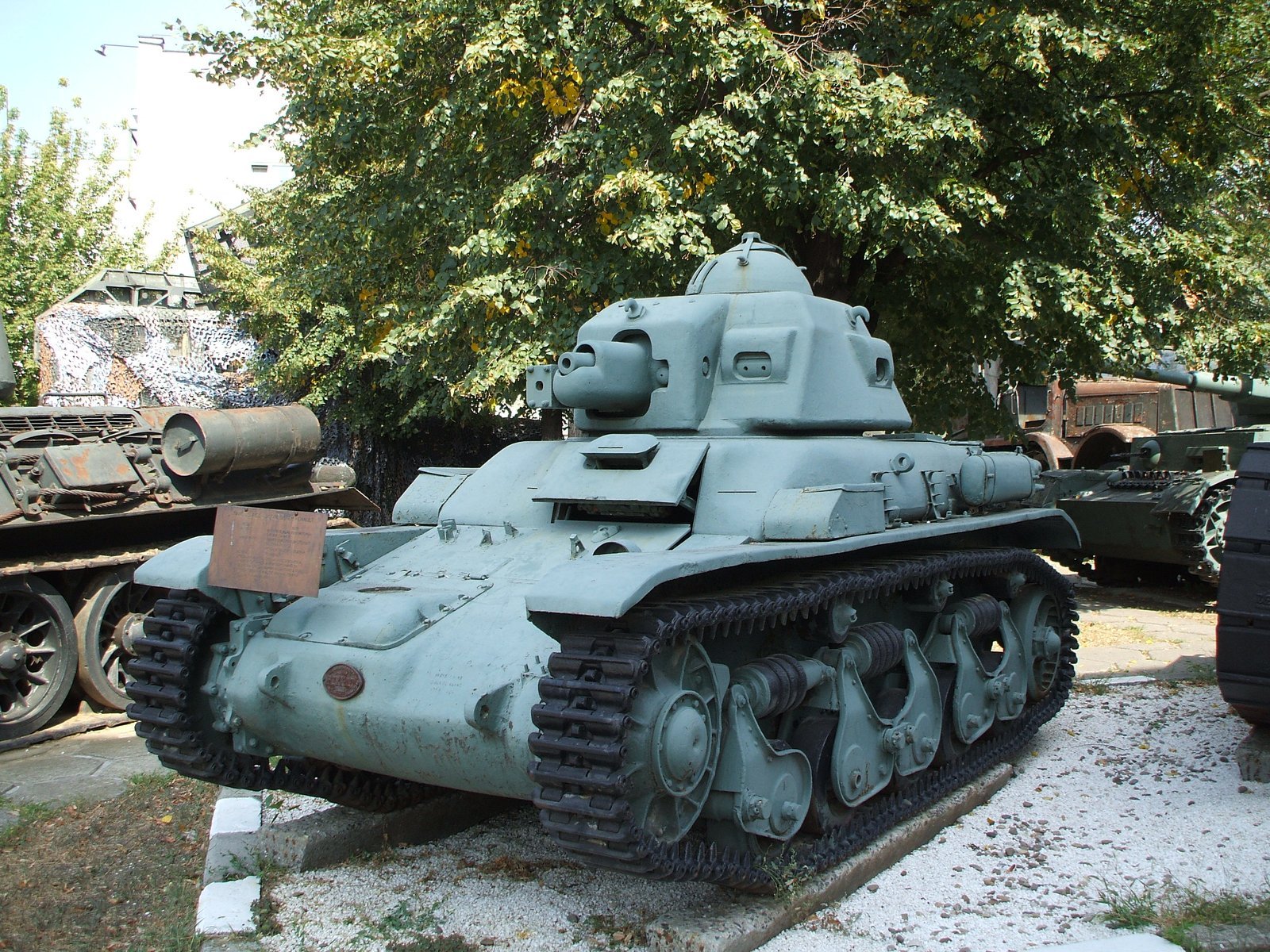 Renault R35 displayed in Bucharest, a museum exterior view rather than an R35/45 conversion.