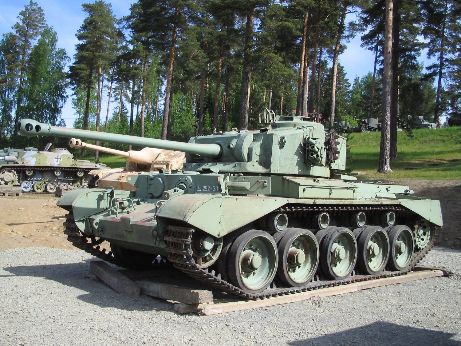 Comet Mk I Model B at Parola Tank Museum, Finland, 1 June 2008. Comet Mk I Model B / postwar Finnish preserved example. useful export-survivor image; restoration and display configuration may differ from British wartime vehicles. [COMMONS-PAROLA].