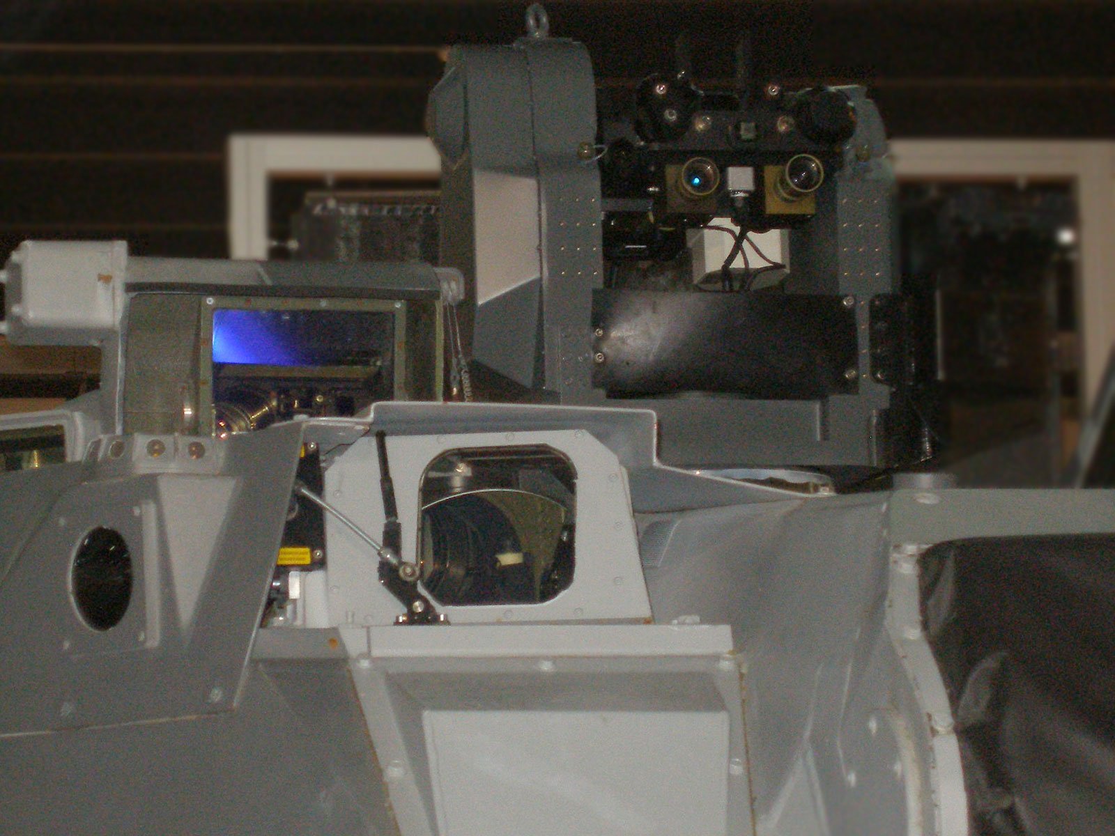 CV90120 optics close-up at MSPO 2007. Close-up of roof-mounted optics/sight equipment on the CV90120 demonstrator. 5 September 2007. MSPO 2007 / International Defence Industry Exhibition, Kielce, Poland (event context). Image path corrected internally to CV90120-03.jpg if necessary.