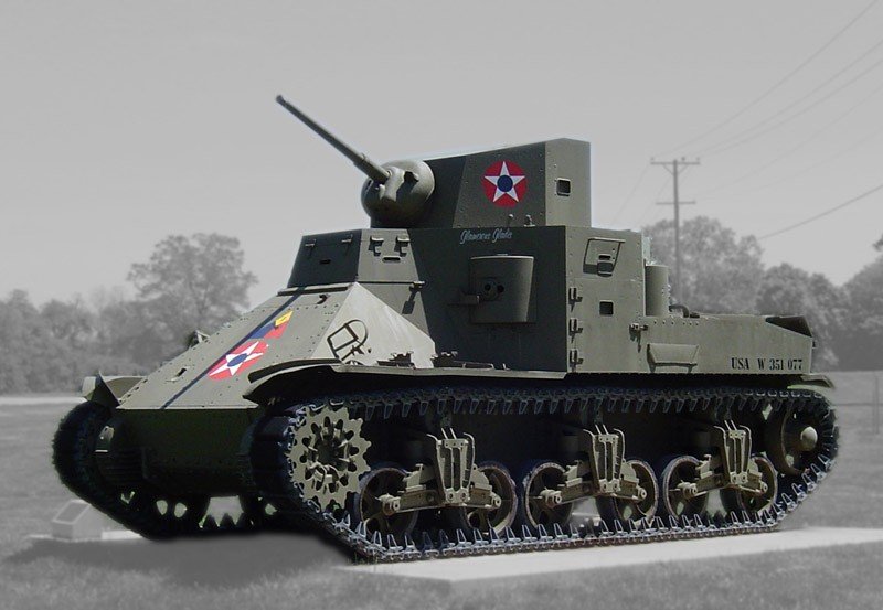 M2A1 Medium on display at the U.S. Army Ordnance Museum, Aberdeen, 7 May 2007. U.S. Army Ordnance Museum, Aberdeen, Maryland. museum survivor; display condition is not established as pristine 1941 configuration without corroboration.